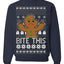 Bite This Funny Gingerbread Cookie Middle Finger Ugly Christmas Sweater Crewneck Sweatshirt