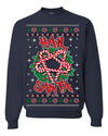 Hail Santa Funny Satanic Candy Devil Heavy Metal Satan Ugly Christmas Sweater Crewneck Sweatshirt