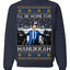 I'll Be Home for Hanukkah, Funny President Donald Trump JD Vance Winter Holiday Chanukah Hannukkah Channukah Ugly Christmas Sweater Crewneck Sweatshirt