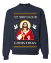Put Christ Back In Christmas Ugly Christmas Sweater Unisex Crewneck Sweatshirt