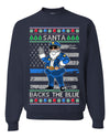 Santa Backs The Blue Pro Police Santa Claus Ugly Christmas Sweater Unisex Crewneck Sweatshirt