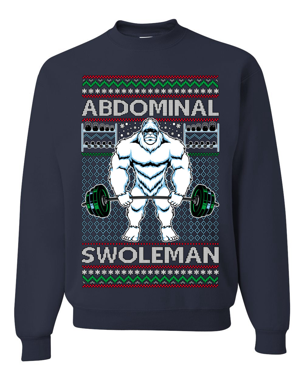 Abdominal Swoleman Fitness Yeti Ugly Christmas Sweater Unisex Crewneck Sweatshirt