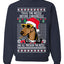 Twas The Nizzle Before Chrismizzle Gangster Dogg Rapper Ugly Christmas Sweater Unisex Crewneck Sweatshirt