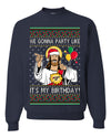 Gonna Party Like It's My Birthday Jesus Ugly Christmas Sweater Unisex Crewneck Sweatshirt