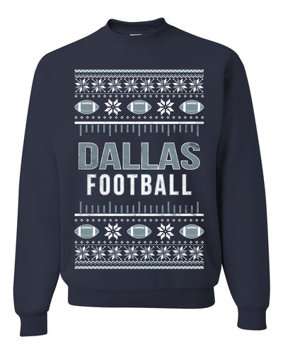 City of Dallas DAL American Football Fantasy Fan Ugly Christmas Sweater Unisex Crewneck Sweatshirt