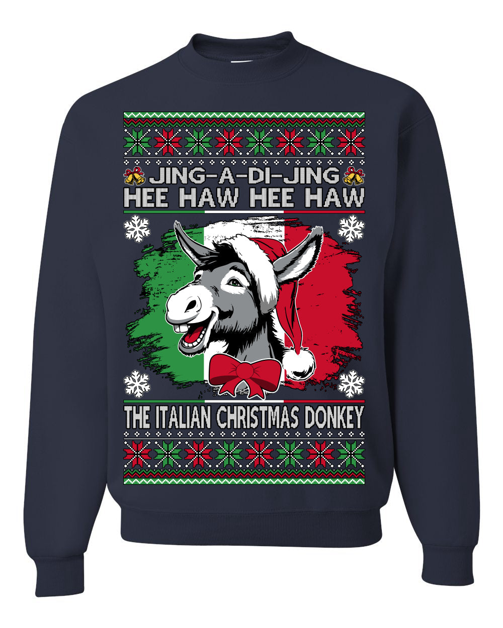 Jing a Di Jing Dominick the Italian Christmas Donkey Ugly Christmas Sweater