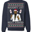 Naughty List Most Wanted, Funny Santa P Diddy Diddler Funny Party Viral Music Baby Oil Meme Ugly Christmas Sweater Crewneck Sweatshirt