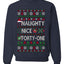 Naughty Nice 41, Ugly Christmas Unisex Sweater List, Extra Festive, Crewneck Sweatshirts