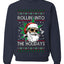 Rollin' Into The Holidays Christmas Sweater, Ugly Christmas Unisex Sweater, Crewneck Sweatshirts