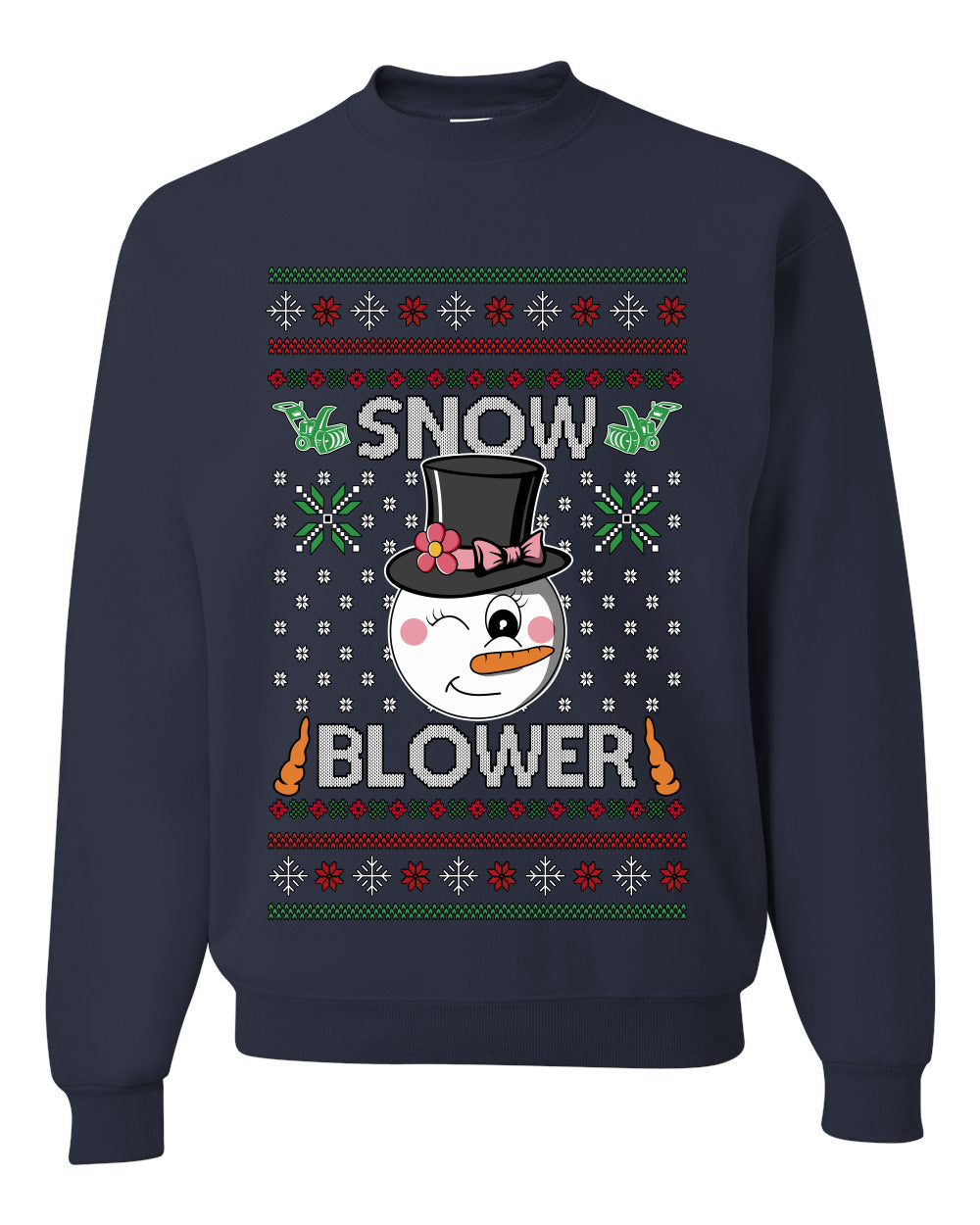 Snow Blower, Funny Unisex Ugly Christmas Crewneck Sweatshirts