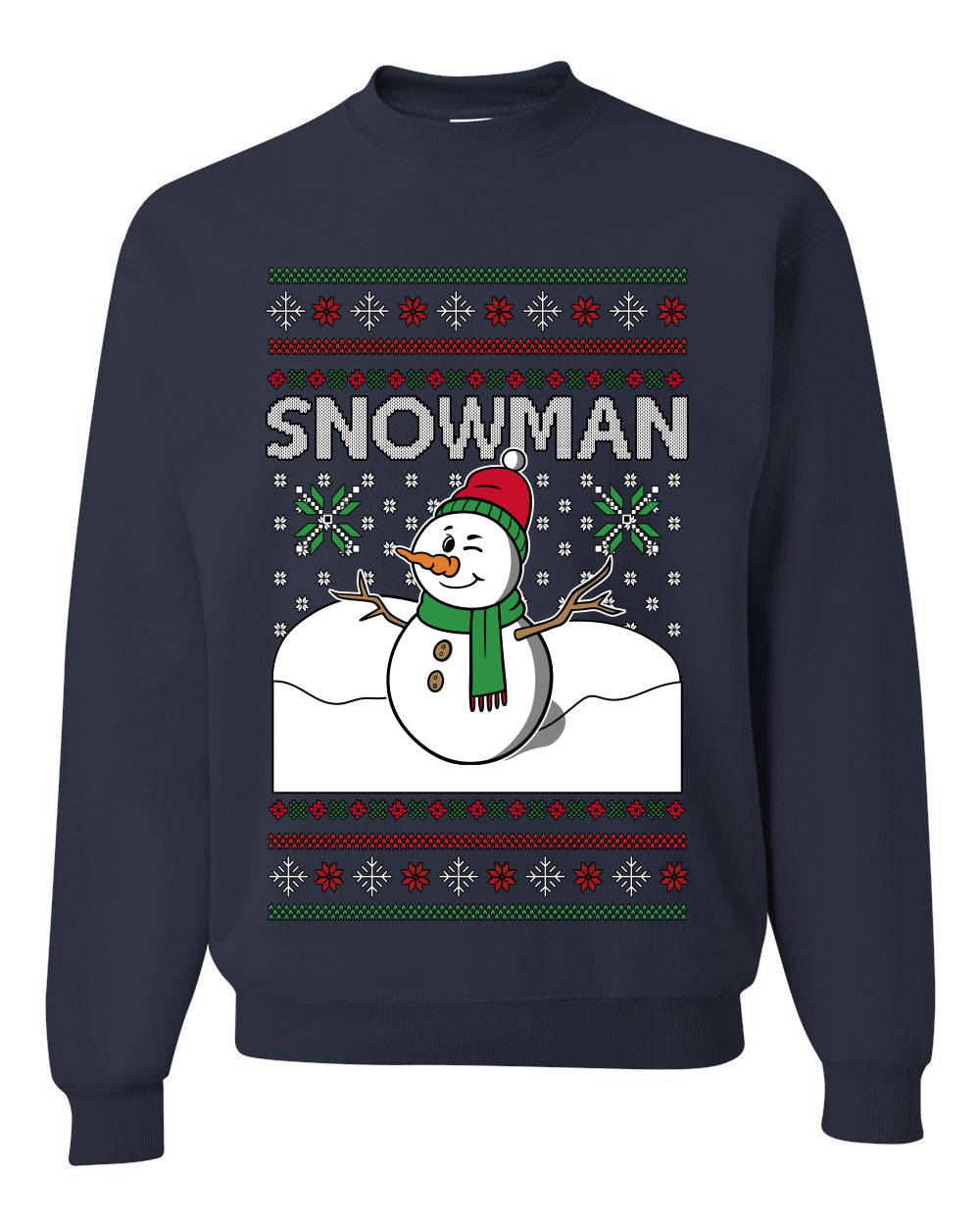 Snowman, Unisex Ugly Christmas Sweater Crewneck Sweatshirts