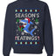 Season's Eatings Shark, Unisex Ugly Christmas Sweater Crewneck Sweatshirts