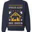 Spoiler Alert He Dies Nativity Scene, Unisex Ugly Christmas Sweater, Crewneck Sweatshirts