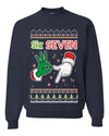 6 7 Christmas Hands, Unisex Ugly Christmas Sweater Crewneck Sweatshirts