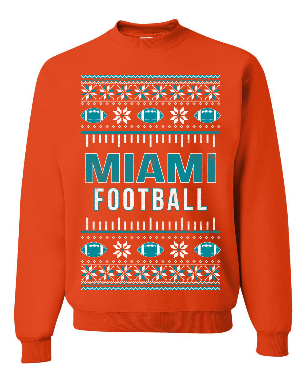 City of Miami MIA American Football Fantasy Fan Ugly Christmas Sweater Unisex Crewneck Sweatshirt