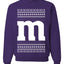Letter M Christmas Candy, Unisex Ugly Christmas Sweater, Crewneck Sweatshirts