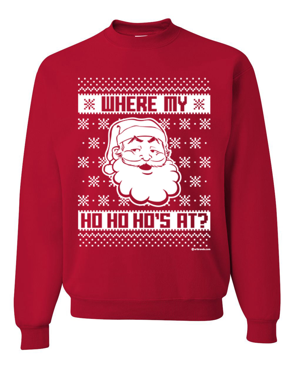 Where's My Ho Ho Hos | Santa Design Merry Ugly Christmas Sweater Unisex Crewneck Graphic Sweatshirt