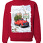 Winter Merry Christmas Trees Festive Red Truck Merry Christmas Unisex Crewneck Graphic Sweatshirt