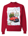 Winter Merry Christmas Trees Festive Red Truck Merry Christmas Unisex Crewneck Graphic Sweatshirt