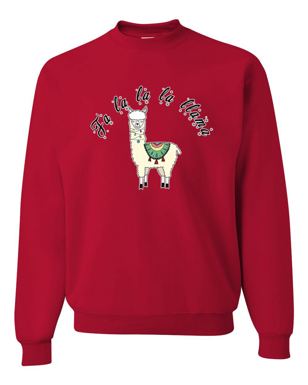 Fa la la la llama Xmas Ilama Merry Christmas Unisex Crewneck Graphic Sweatshirt