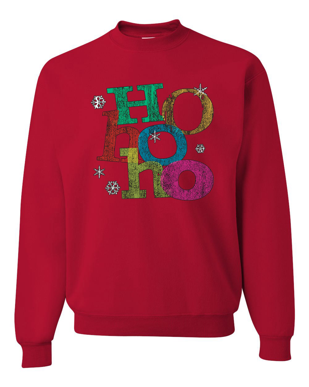 Colorful Ho Ho Ho Merry Christmas Unisex Crewneck Graphic Sweatshirt