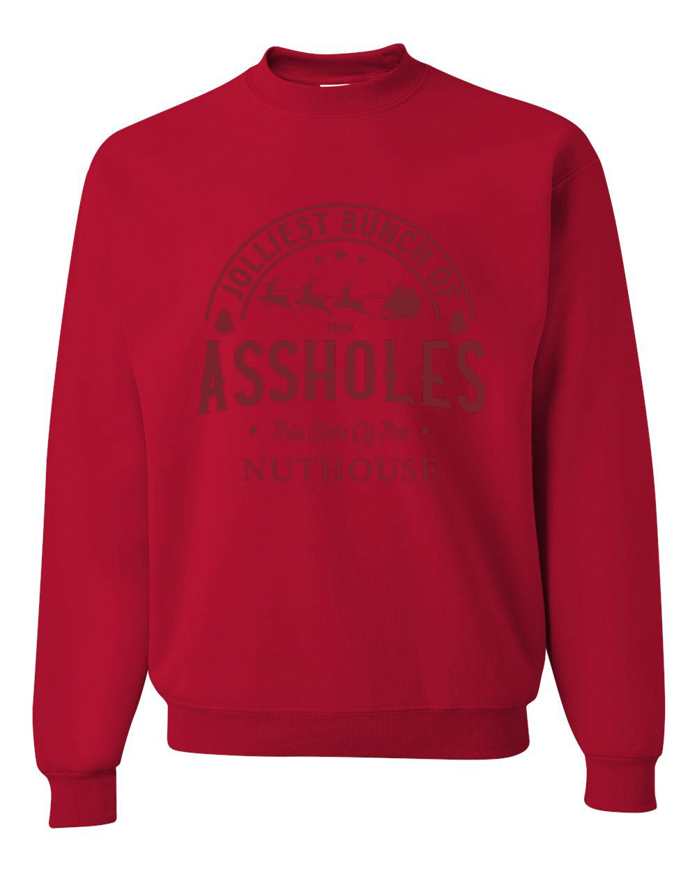 Jolliest Bunch of Assholes, Funny Christmas Design, Unisex Christmas Sweater, Crewneck Sweatshirts
