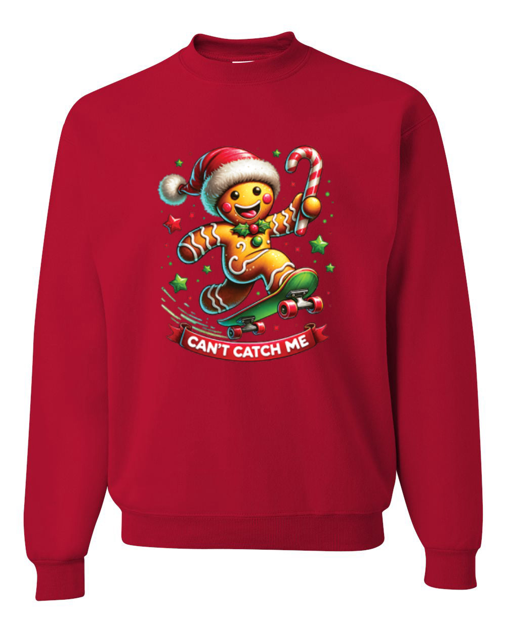 Can't Catch Me, Gingerbread Christmas Design, Unisex Christmas Sweater, Crewneck Sweatshirts