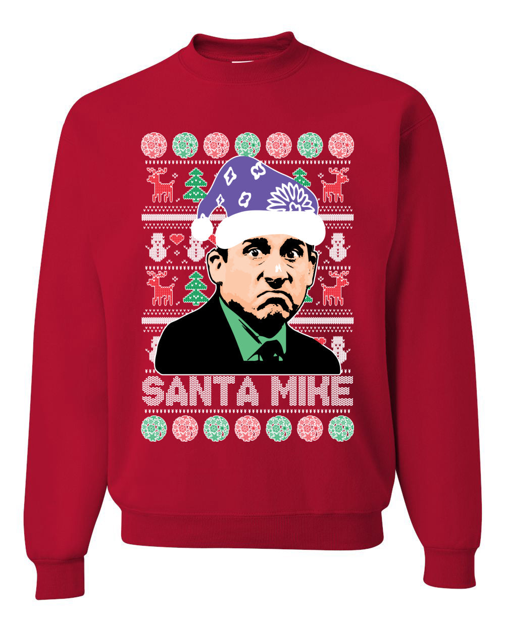 Santa Mike Michael Scott The Office Merry Ugly Christmas Sweater Unisex Crewneck Graphic Sweatshirt