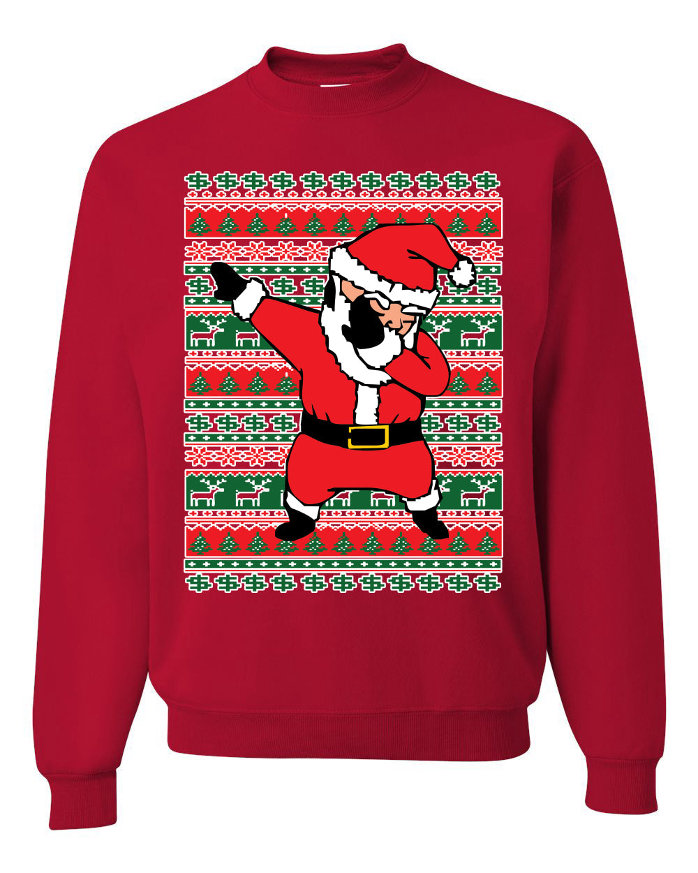 Dabbing Gold Belt Santa Ugly Christmas Sweater Unisex Crewneck Sweatshirt