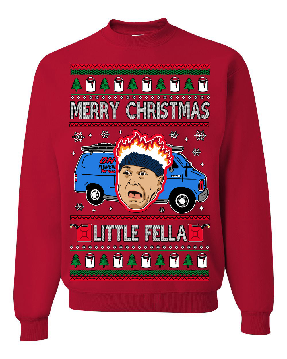 Merry Christmas Little Fella Funny 90s Harry Movie Quote Ugly Christmas Sweater