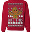 Bite This Funny Gingerbread Cookie Middle Finger Ugly Christmas Sweater Crewneck Sweatshirt
