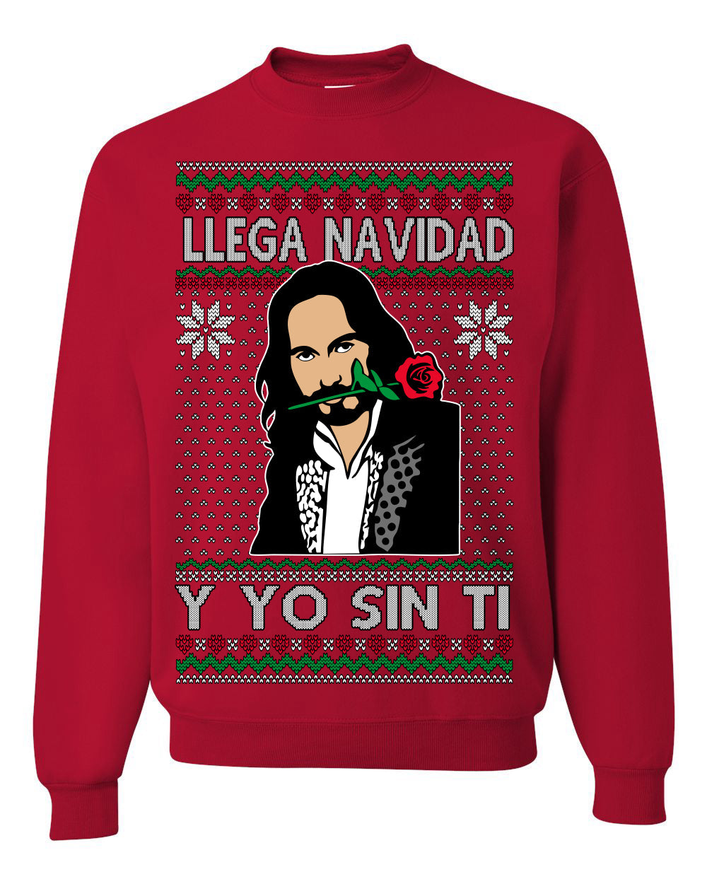 Llega Navidad Y Yo Sin Ti Christmas Is Coming Marco Ugly Christmas Sweater Crewneck Sweatshirt