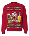 Arriba Abajo Al Centro Pa'Dentro Cheers to Health Salud Ugly Christmas Sweater Crewneck Sweatshirt