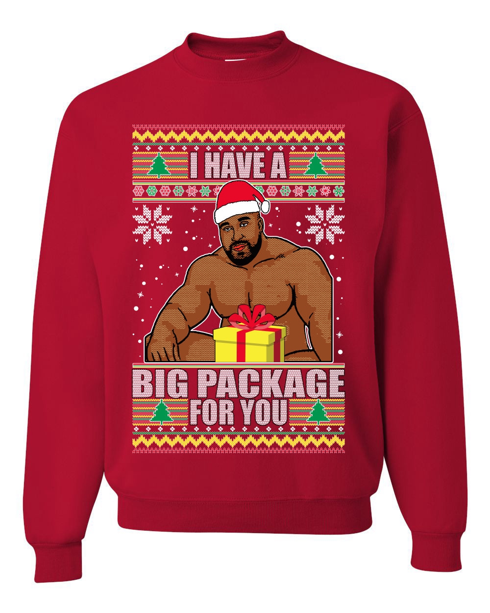 I Have A Big Package Meme Barry Wood Ugly Christmas Sweater Unisex Crewneck Graphic Sweatshirt