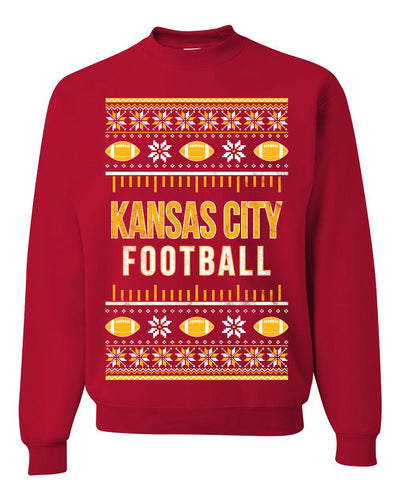 City of Kansas City KC American Football Fantasy Fan Ugly Christmas Sweater Unisex Crewneck Sweatshirt