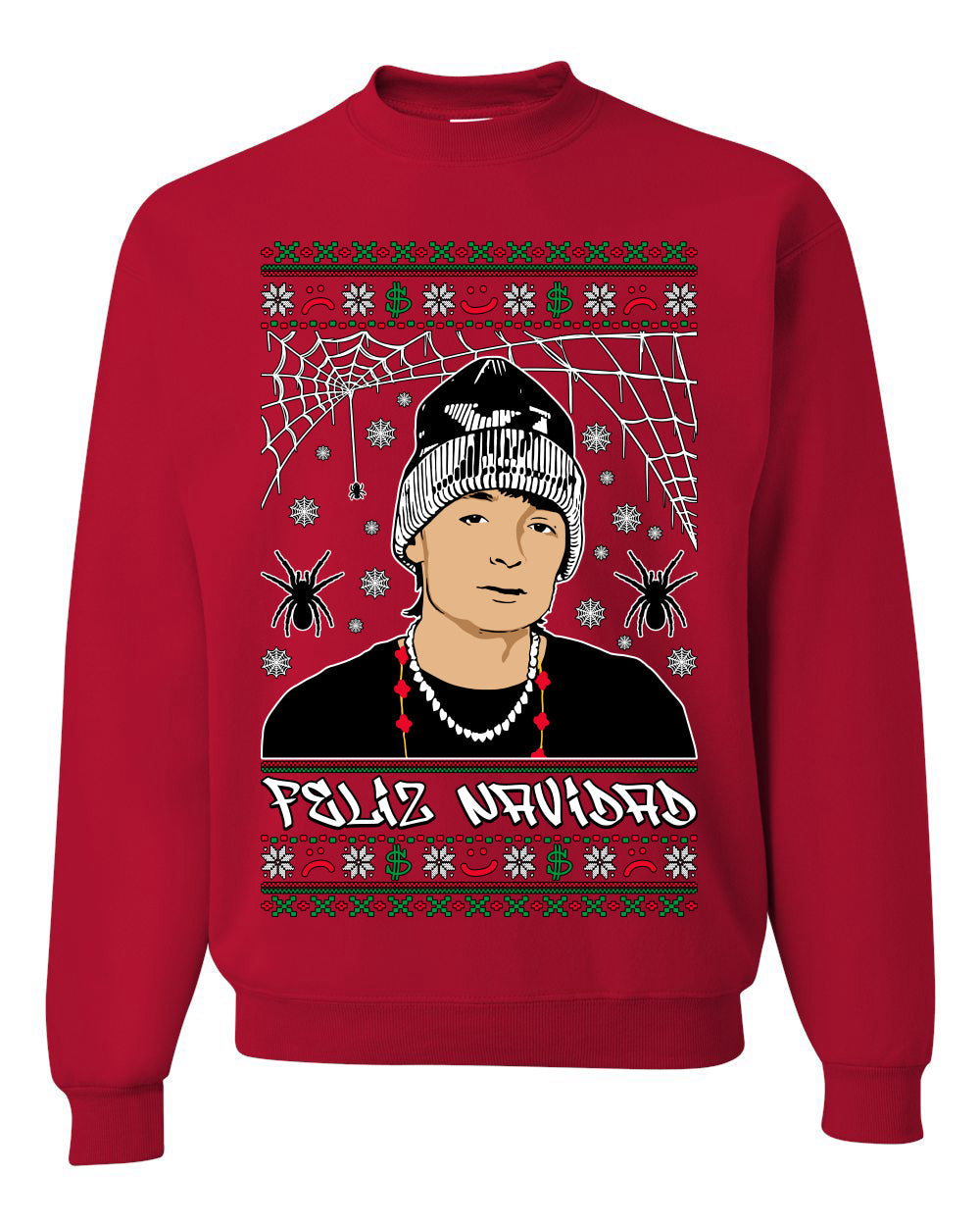 Peso Feliz Navidad Pluma Ugly Christmas Sweater Unisex Crewneck Sweatshirt