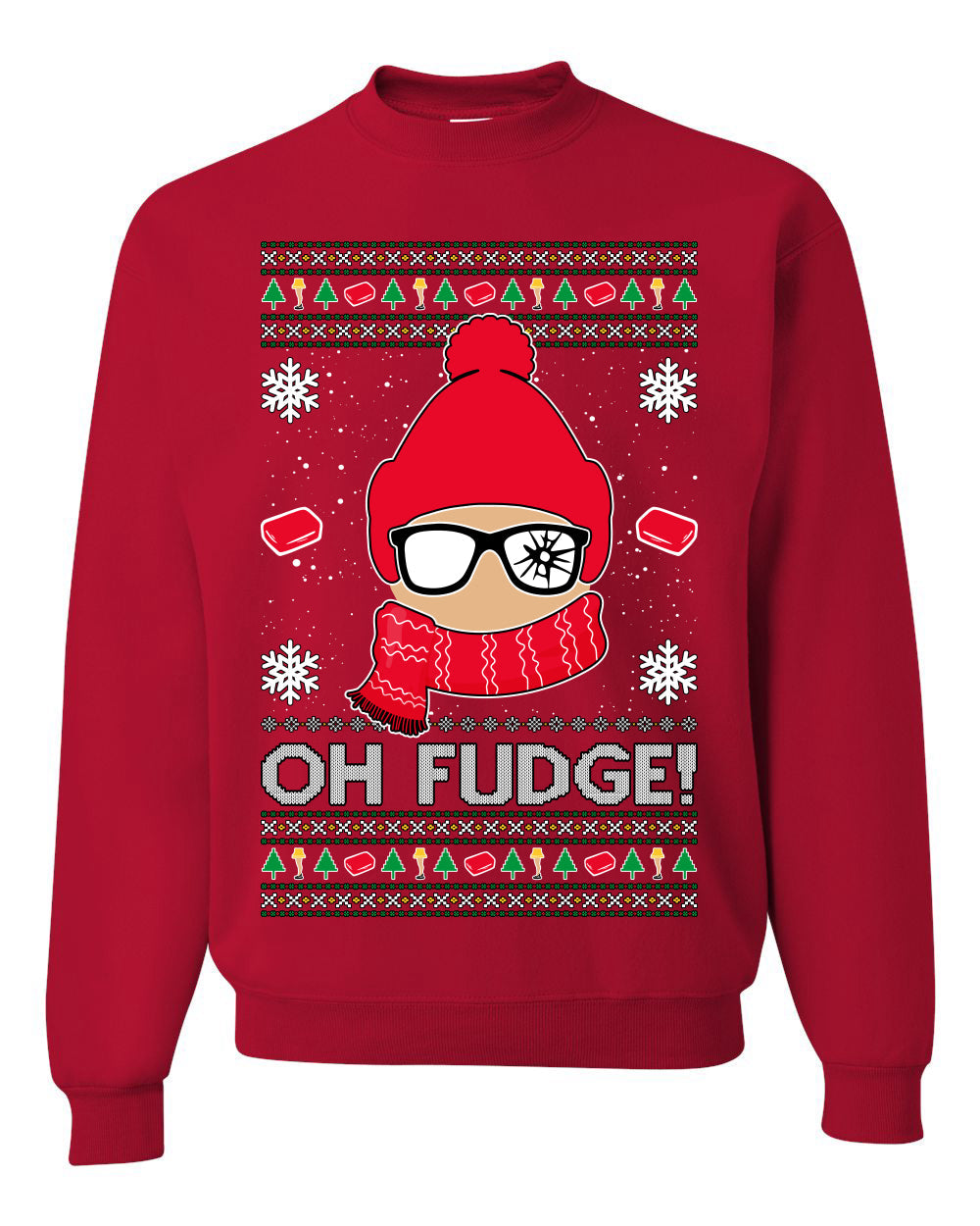 Oh Fudge Funny Story Ugly Christmas Sweater Unisex Crewneck Sweatshirt