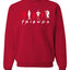 Iconic Holiday Movie Charcters Friends Parody Red White Ugly Christmas Sweater Unisex Crewneck Sweatshirt