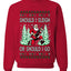 Should I Sleigh Or Should I Go, 80s Rock n' Roll Song, Electric Guitar, Ugly Christmas Unisex Sweater, Crewneck Sweatshirts