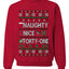Naughty Nice 41, Ugly Christmas Unisex Sweater List, Extra Festive, Crewneck Sweatshirts