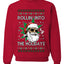 Rollin' Into The Holidays Christmas Sweater, Ugly Christmas Unisex Sweater, Crewneck Sweatshirts