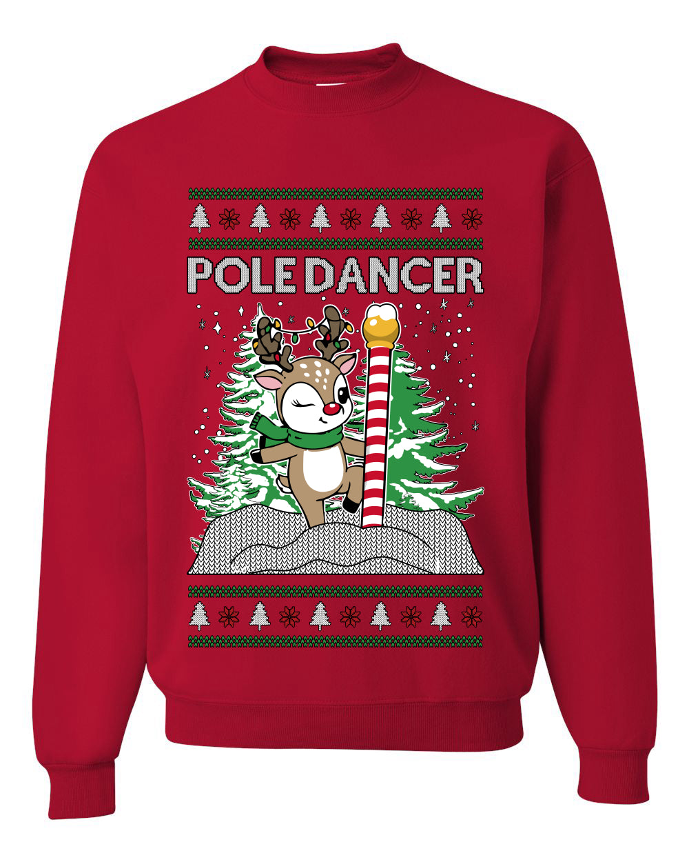 Pole Dancer, Unisex Ugly Christmas Sweater Crewneck Sweatshirts