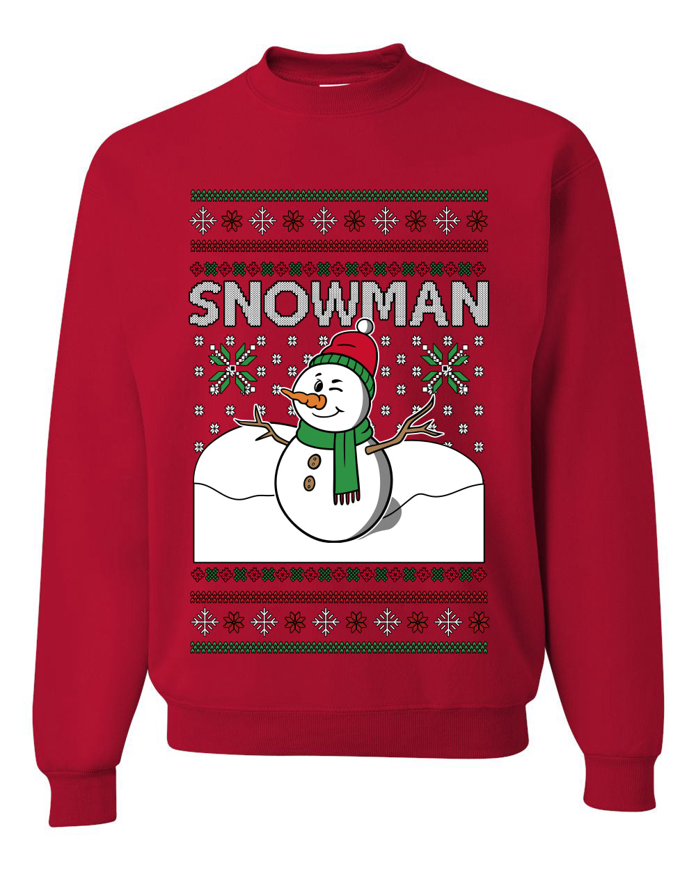 Snowman, Unisex Ugly Christmas Sweater Crewneck Sweatshirts