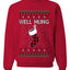 Well Hung, Unisex Ugly Christmas Sweater Crewneck Sweatshirts
