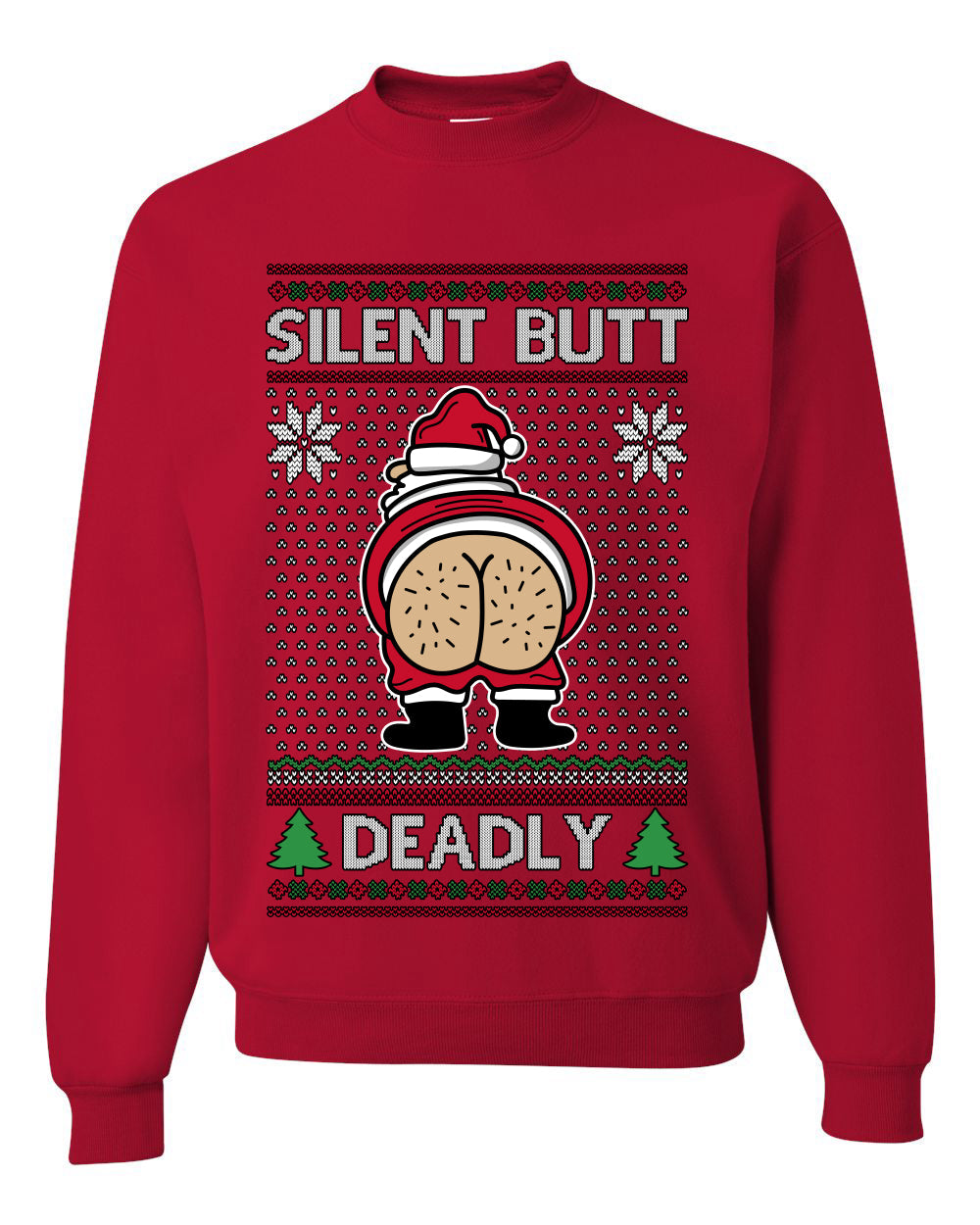 Silent Butt Deadly Farting Santa, Unisex Ugly Christmas Sweater, Crewneck Sweatshirts