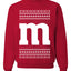 Letter M Christmas Candy, Unisex Ugly Christmas Sweater, Crewneck Sweatshirts