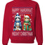Happy Hanukkat Meowy Christmas, Unisex Ugly Christmas Sweater, Crewneck Sweatshirts