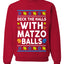 Deck The Halls With Matzo Balls Hanukkah, Unisex Ugly Christmas Sweater Crewneck Sweatshirts