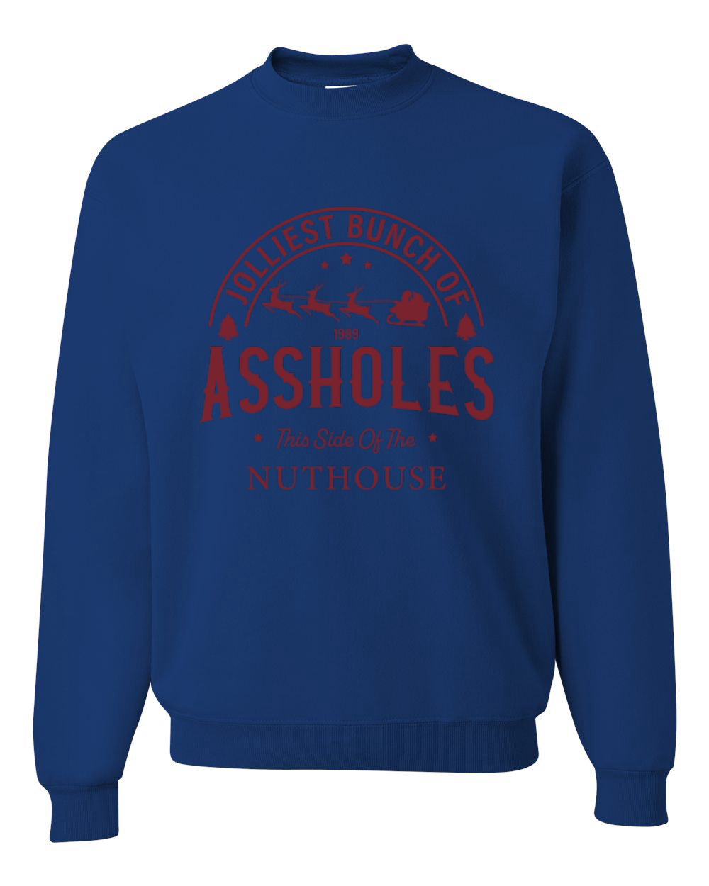 Jolliest Bunch of Assholes, Funny Christmas Design, Unisex Christmas Sweater, Crewneck Sweatshirts