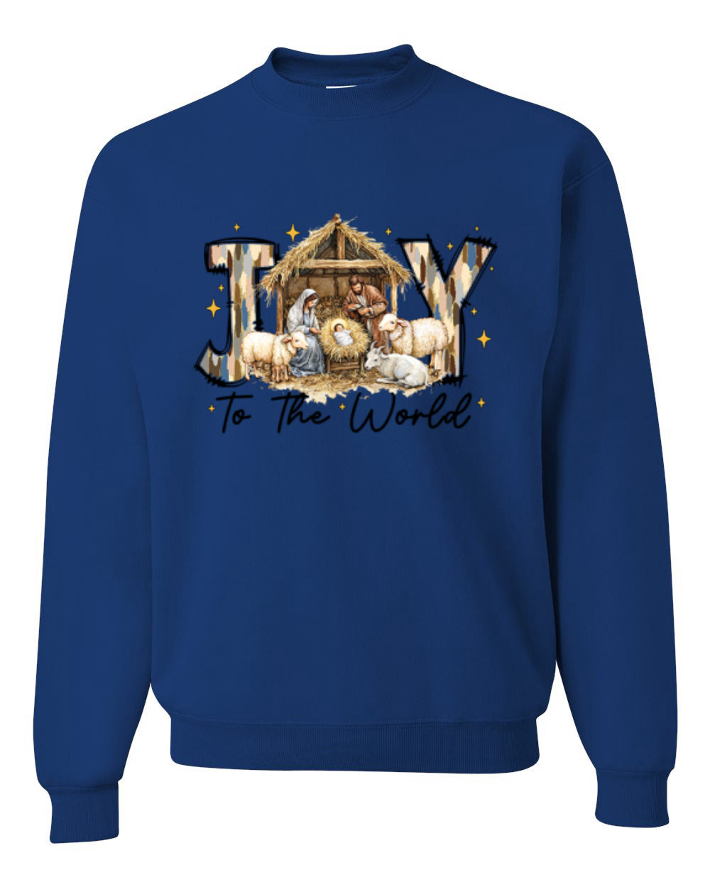 Joy To The World, Jesus Birth, Nativity, Christian Jesus Religious Design, Unisex Christmas Sweater, Crewneck Sweatshirts